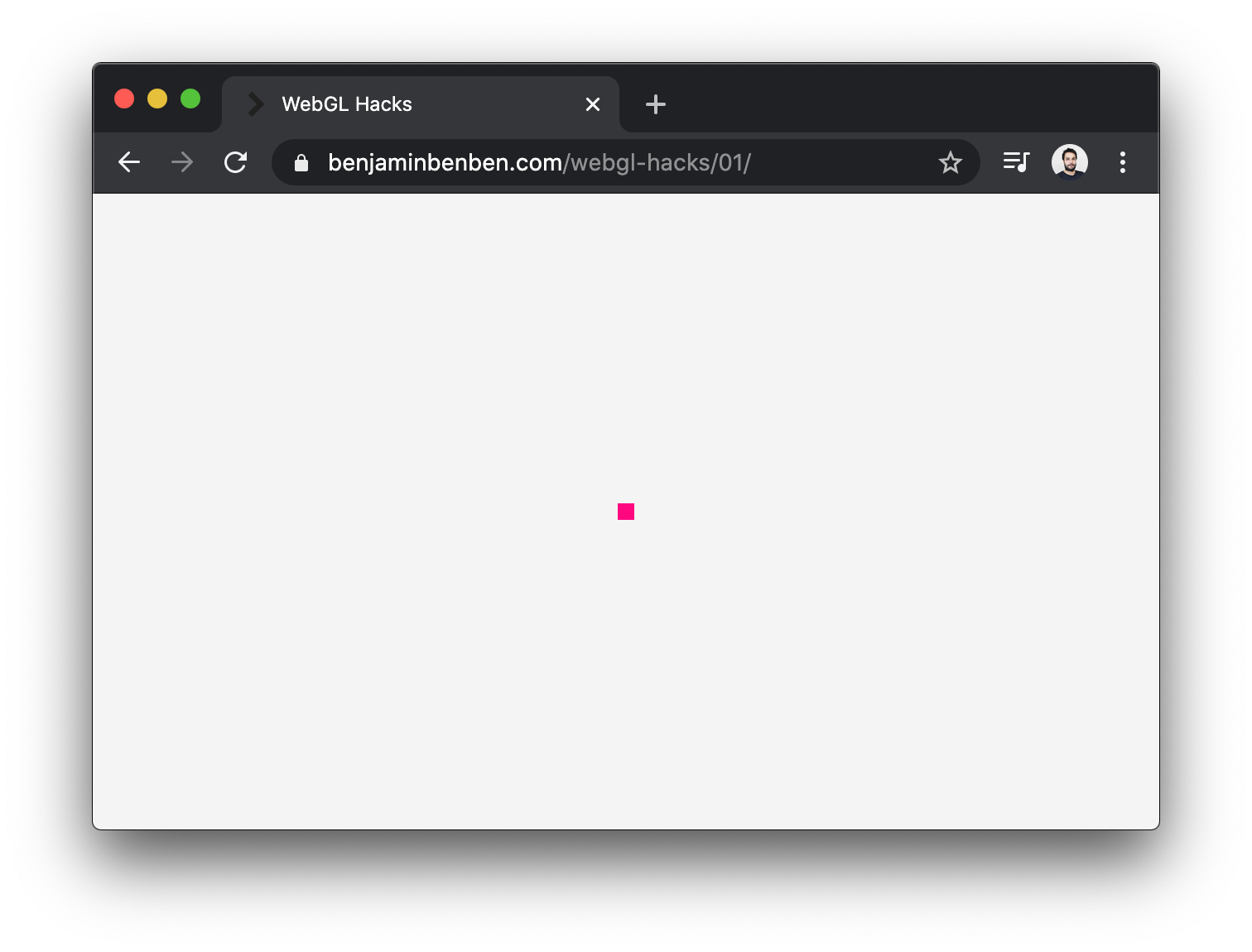 Small pink square in a web browser